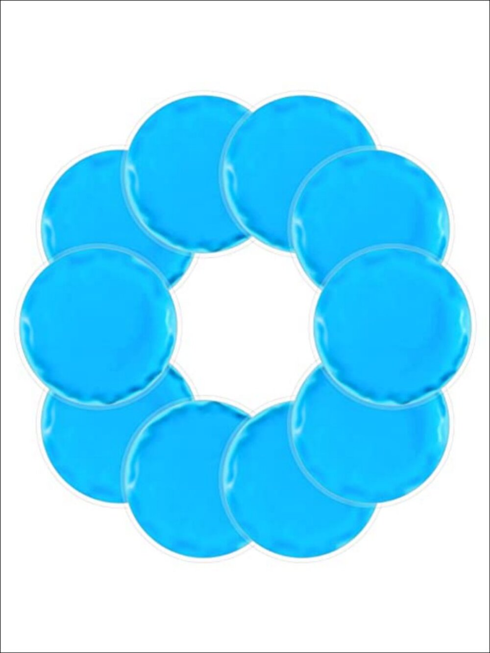 10 Pack Round Reusable Hot Cold Ice Packs PVC Face Pain Relief 2.75"